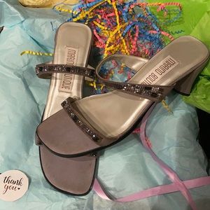 Marino Boutique beaded strap slide sandals